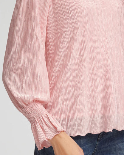 Crinkle Bodre Voop Neck Top