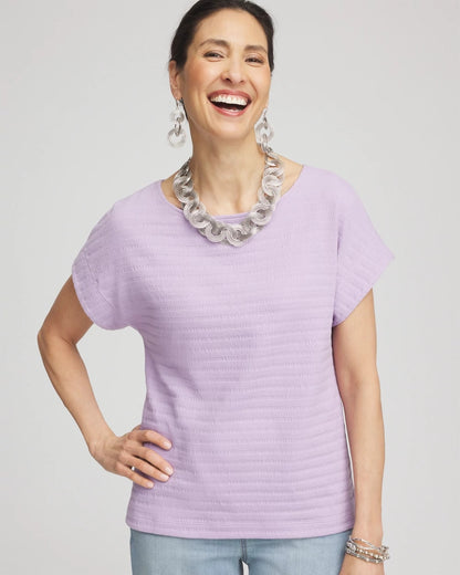 Cap Sleeve Textured Tee