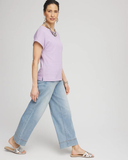 Cap Sleeve Textured Tee