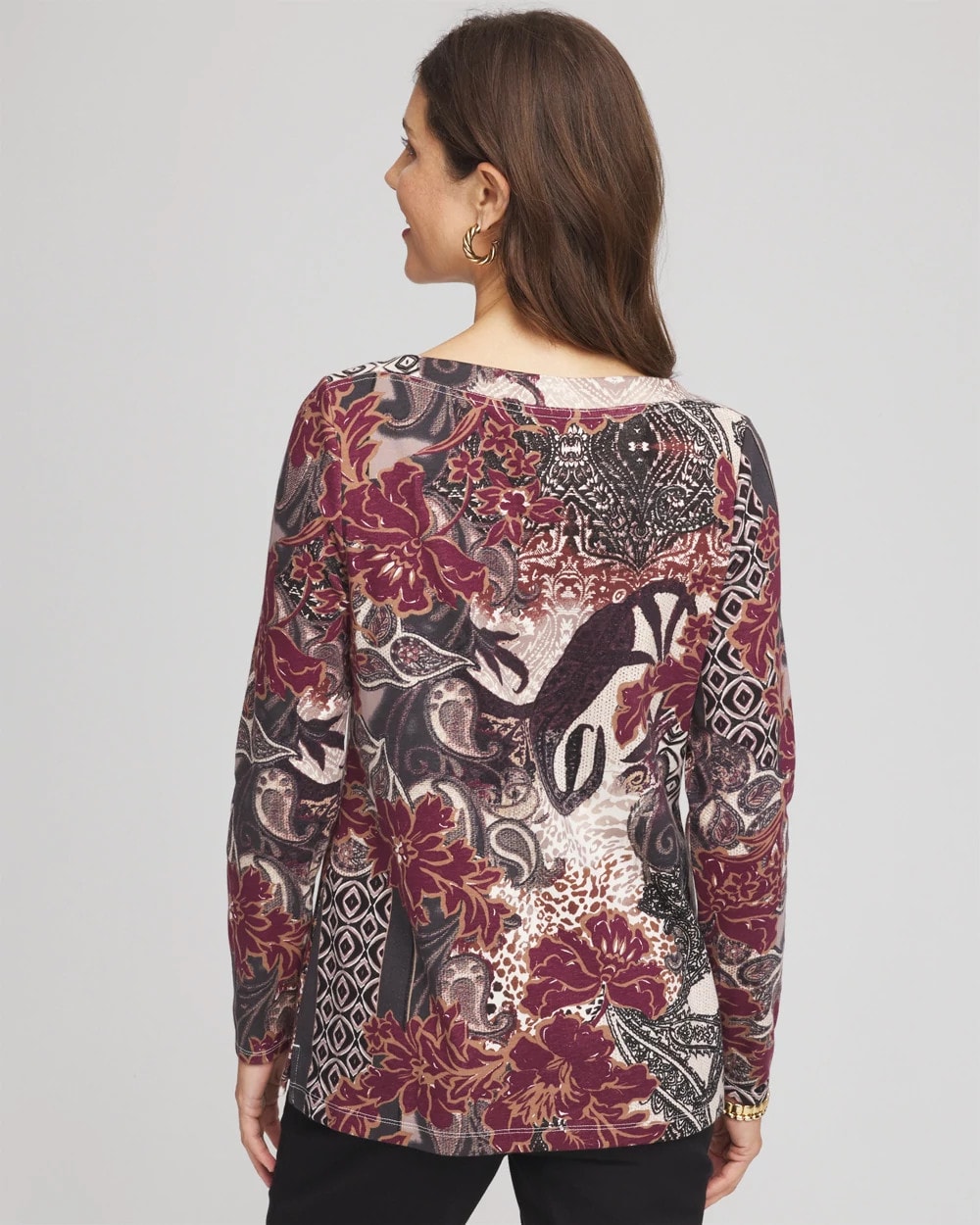 Printed Pima Cotton Bateau-Neck Tee