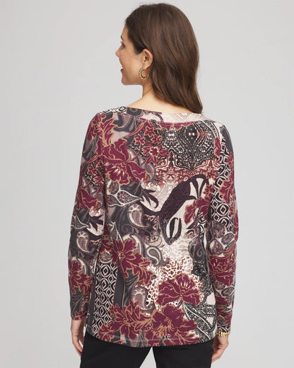Printed Pima Cotton Bateau-Neck Tee