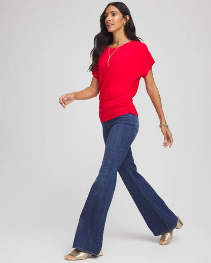 Touch of Cool™ Ruched Banded Hem Top