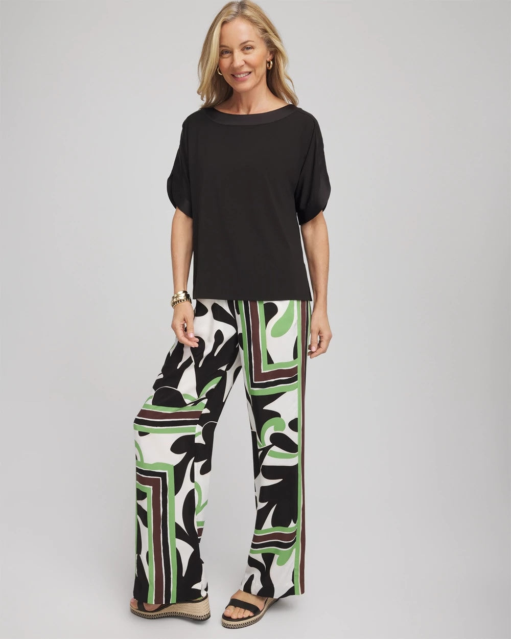 Jersey & Satin Dolman Tee