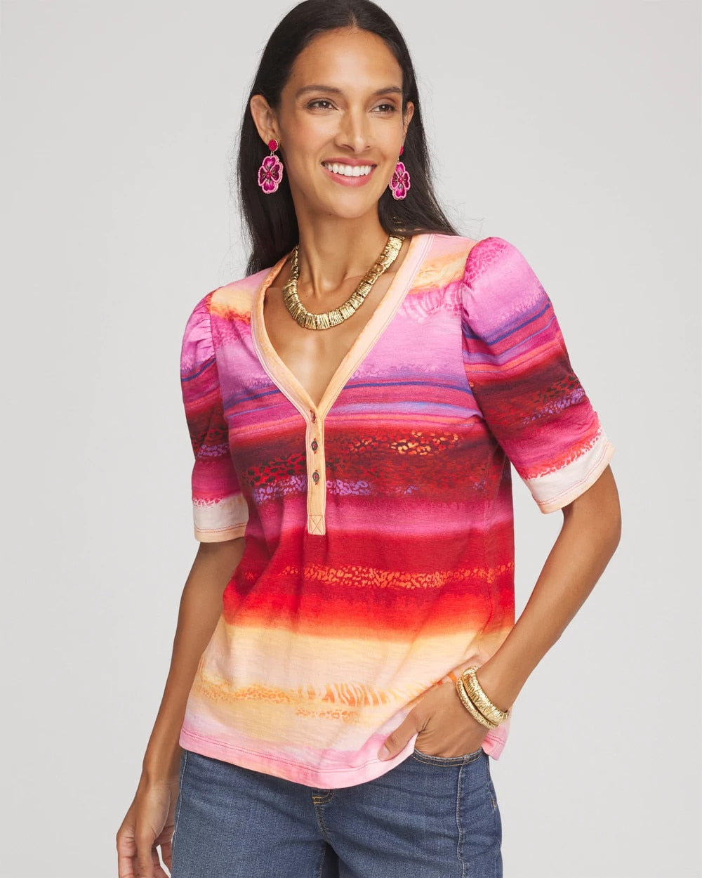 Rio Sunset Henley Tee