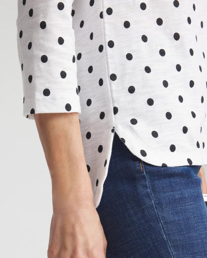 Polka-Dot Slub Scoop-Neck Tee