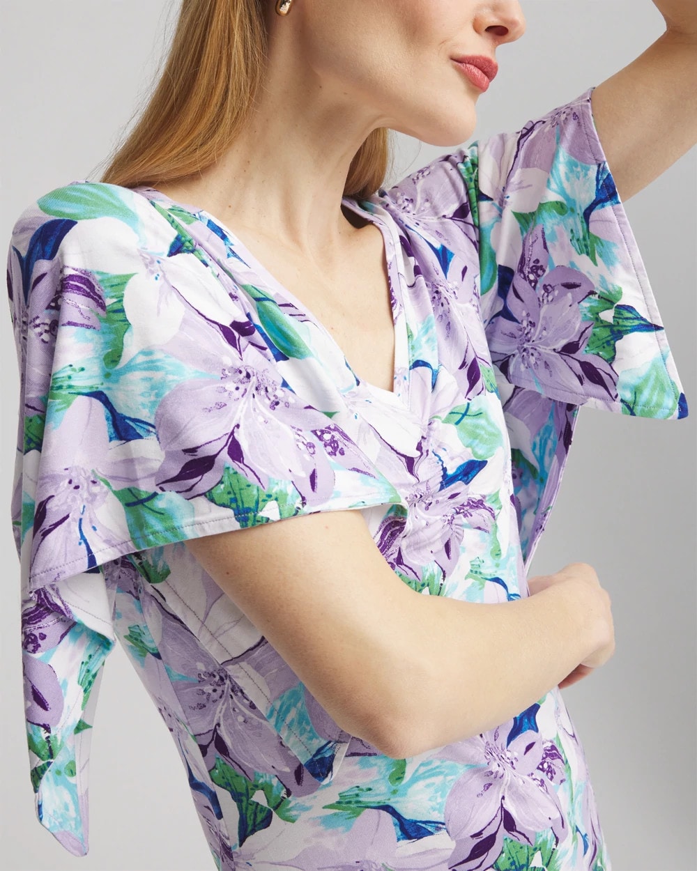 Touch of Cool™ Lily Handkerchief-Sleeve V-Neck Tee