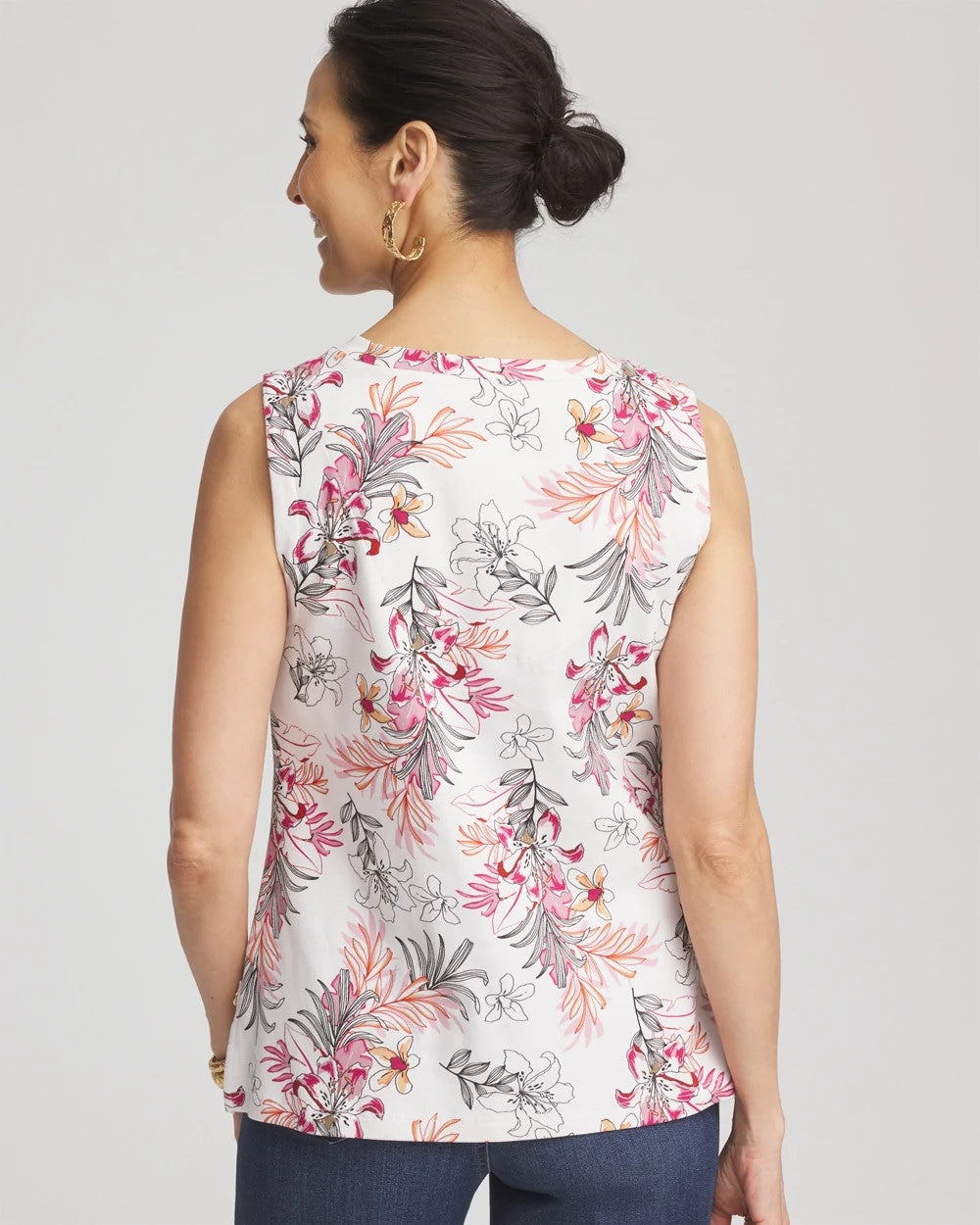 Floral Sleeveless V-Neck Tank