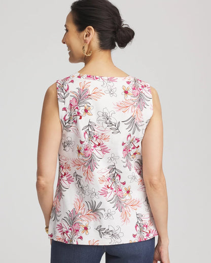 Floral Sleeveless V-Neck Tank