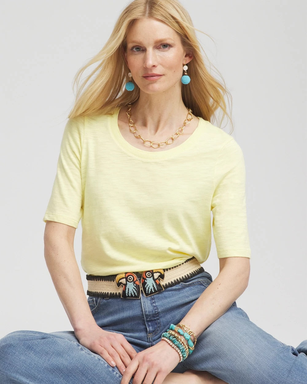 Slub Elbow-Sleeve Tee