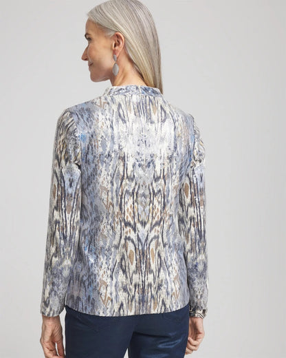 Sequin Reptile Funnel Neck tee