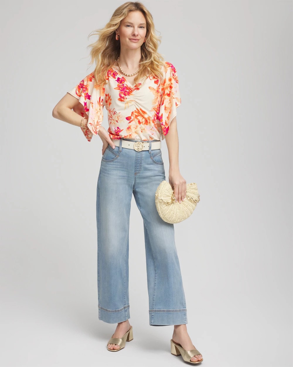 Touch of Cool™ Handkerchief-Sleeve V-Neck Tee