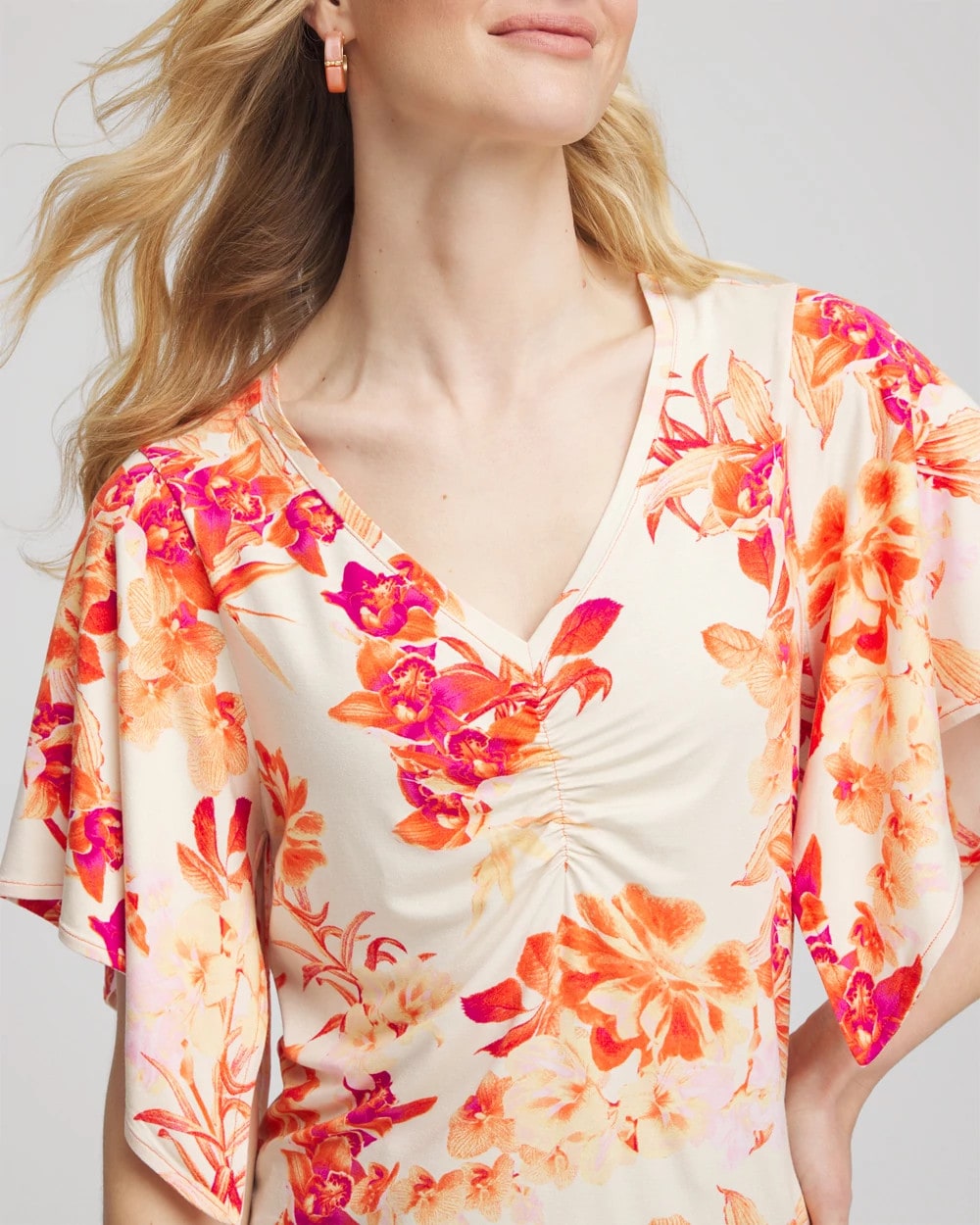Touch of Cool™ Handkerchief-Sleeve V-Neck Tee