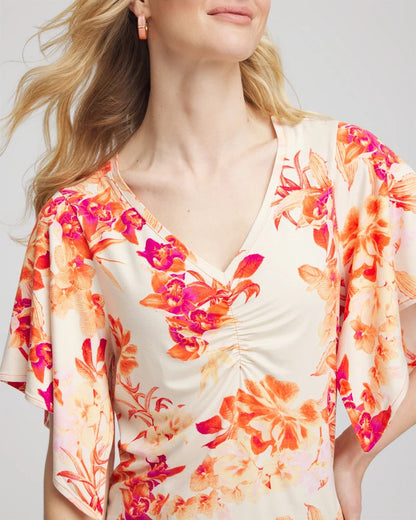 Touch of Cool™ Handkerchief-Sleeve V-Neck Tee