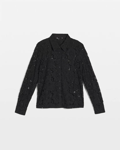 Classic-Fit Collared Lace Shirt