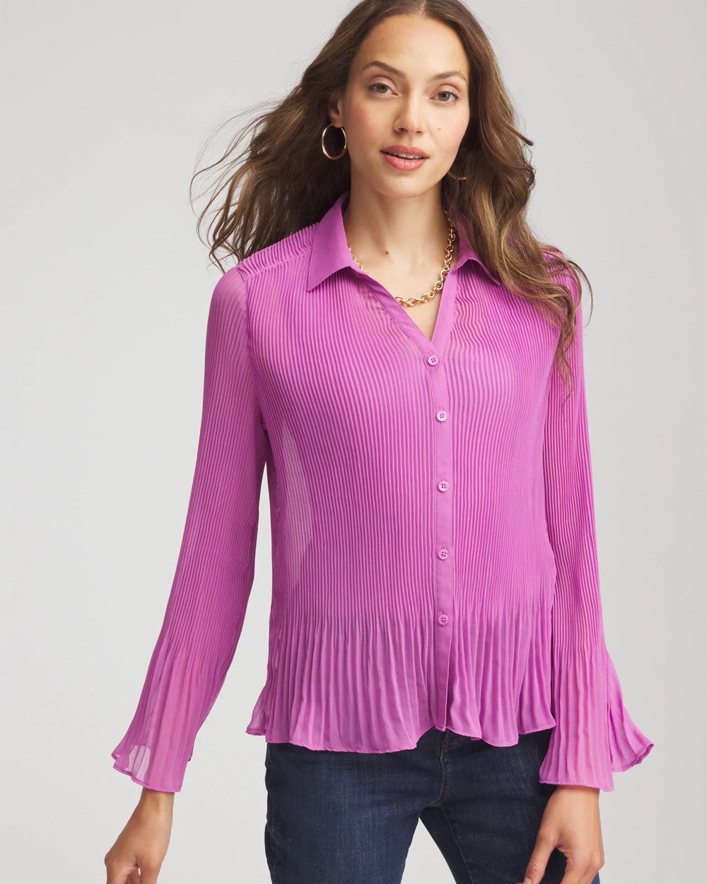 Pleated Georgette Blouse