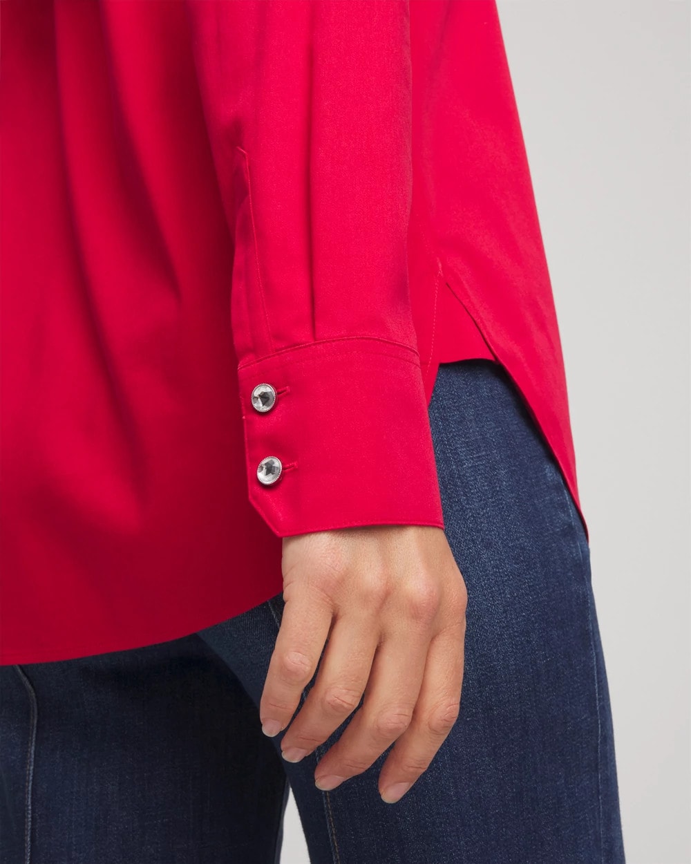 No Iron™ Rhinestone Button Shirt