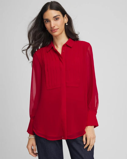 Pintuck Georgette Tunic