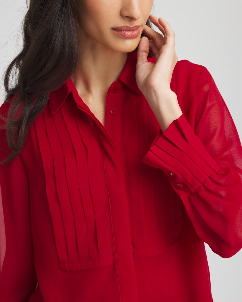 Pintuck Georgette Tunic