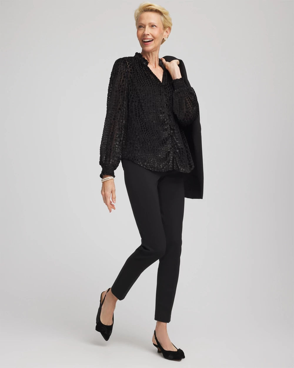 Burnout Velvet Blouse