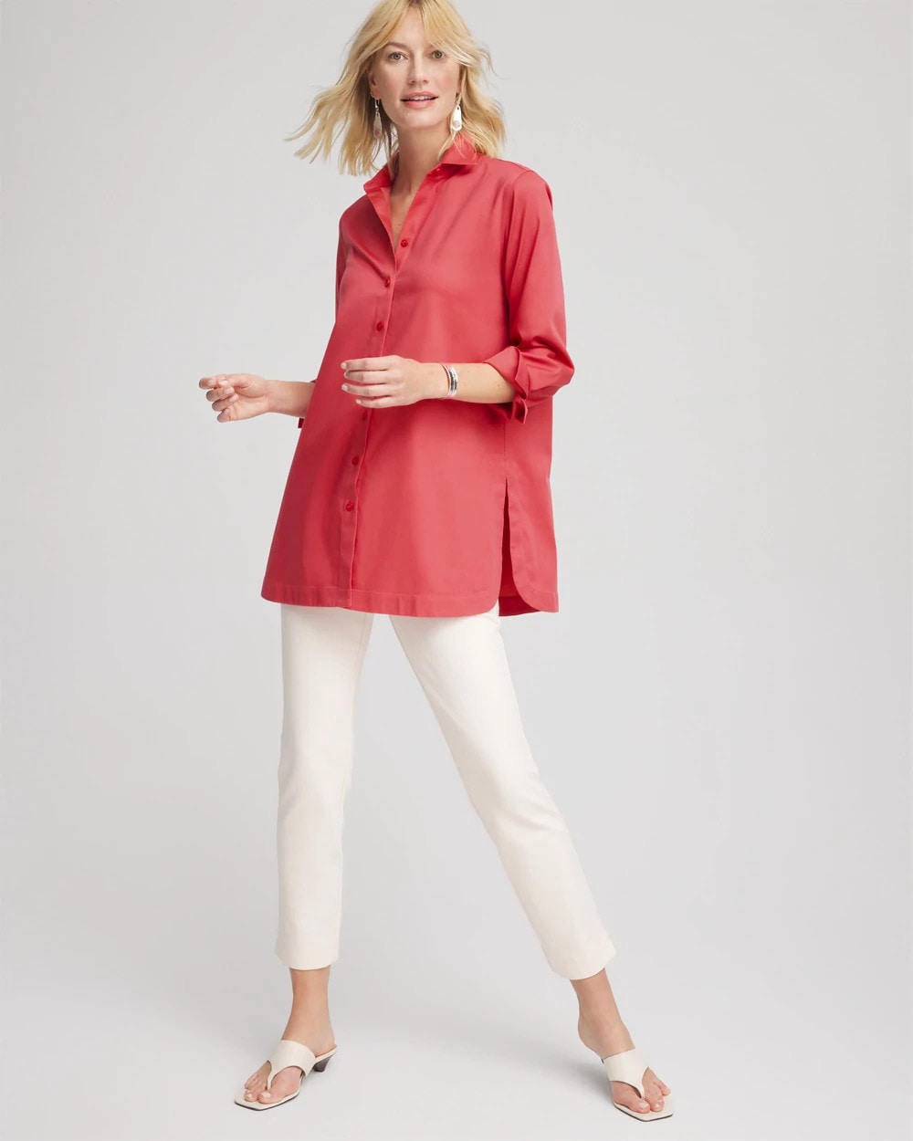 No Iron™ Classic Button Down Tunic