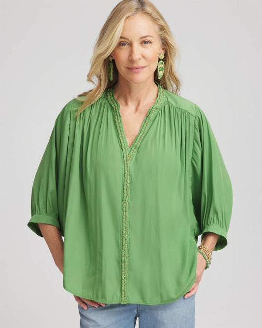 Braided Batwing Blouse