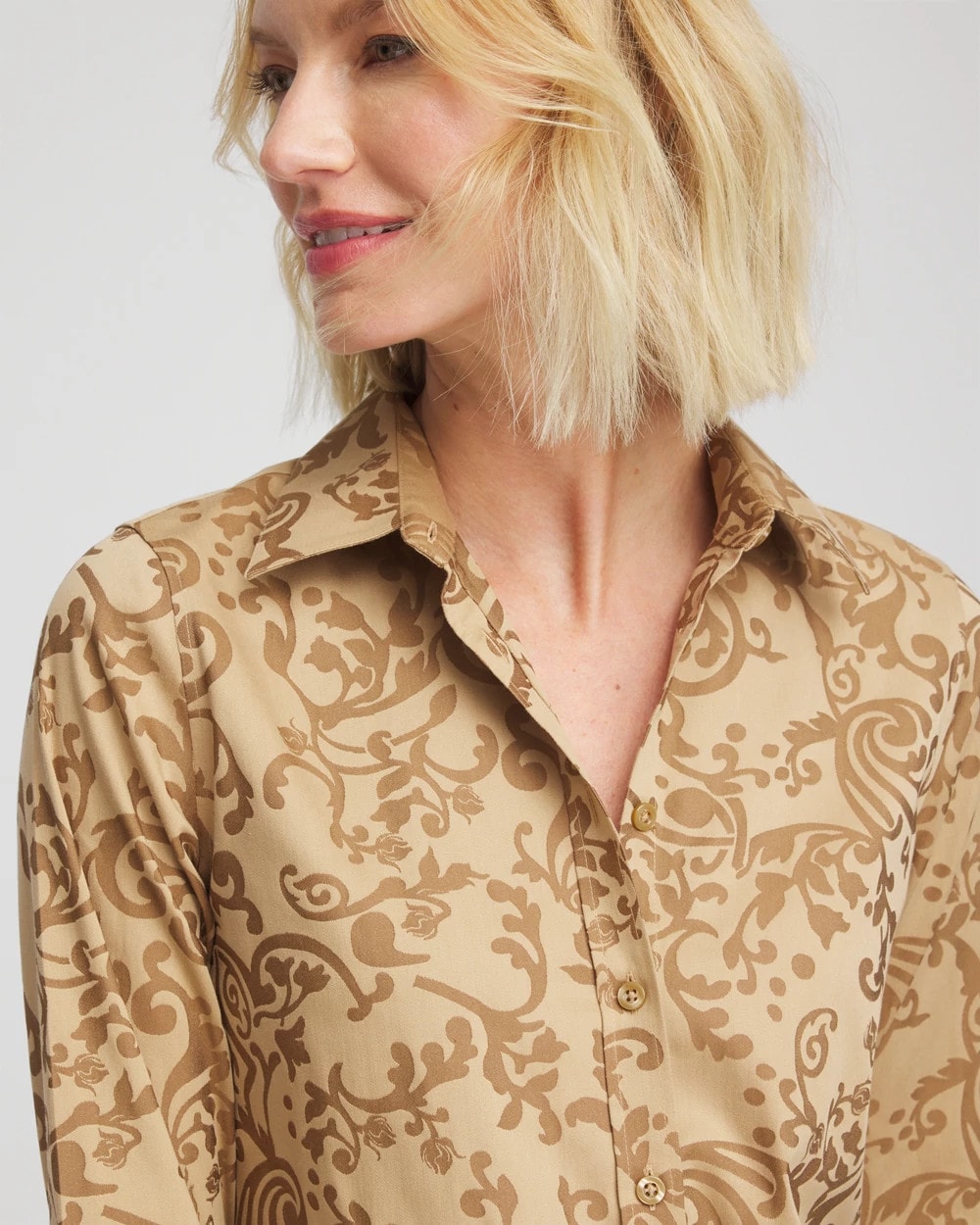 No Iron™ Jacquard Scrolls  Shirt