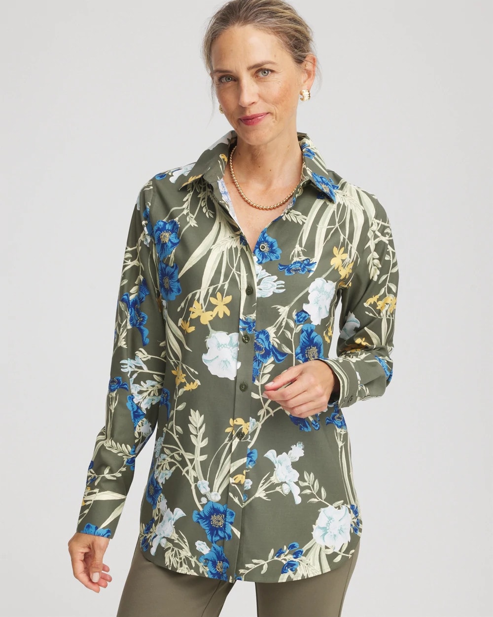No Iron™ Printed Sateen Shirt