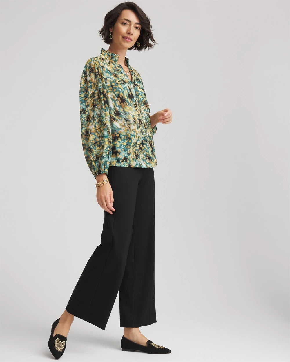 Crinkle Relaxed-Fit Blouse