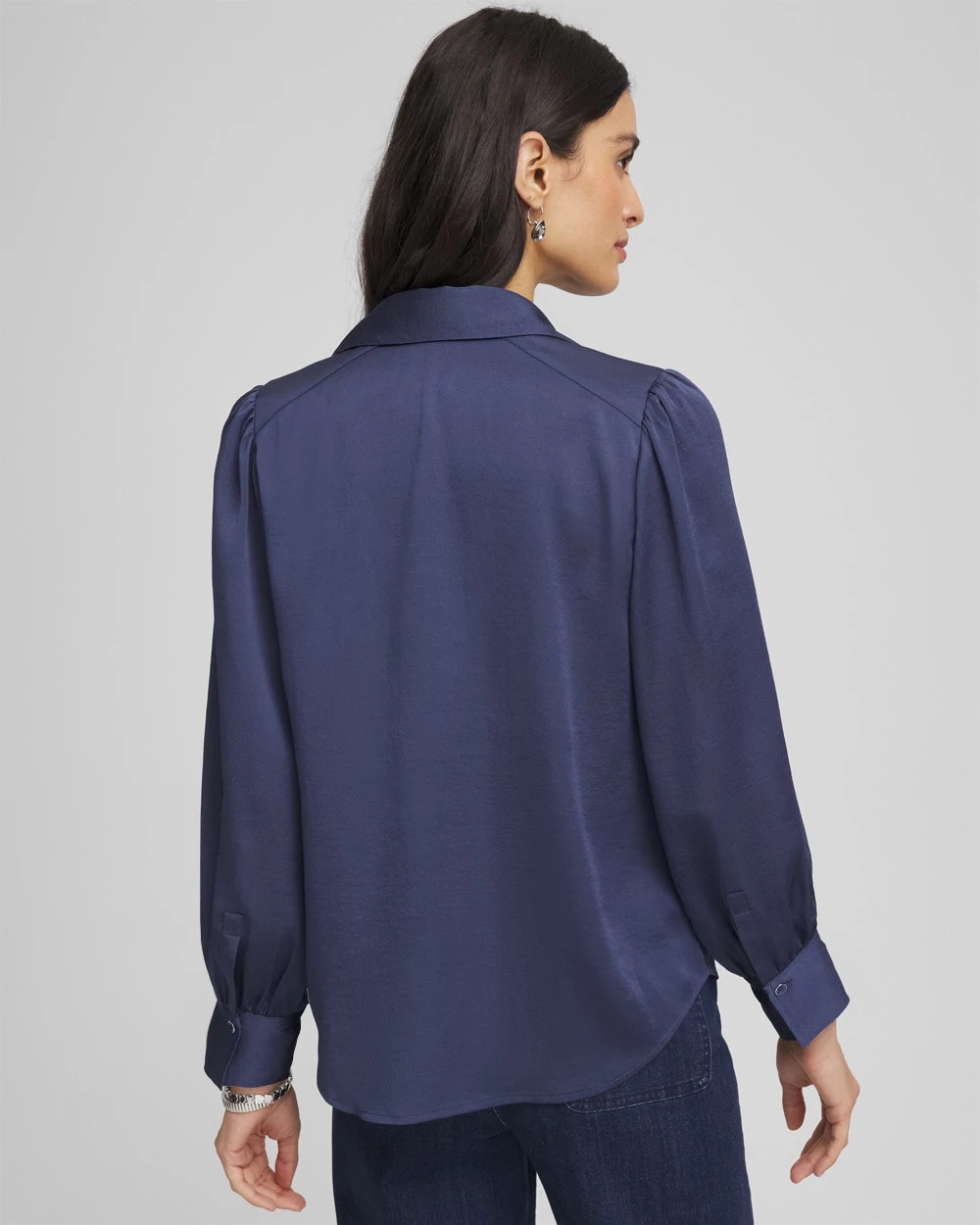 Puff Sleeve Satin Blouse