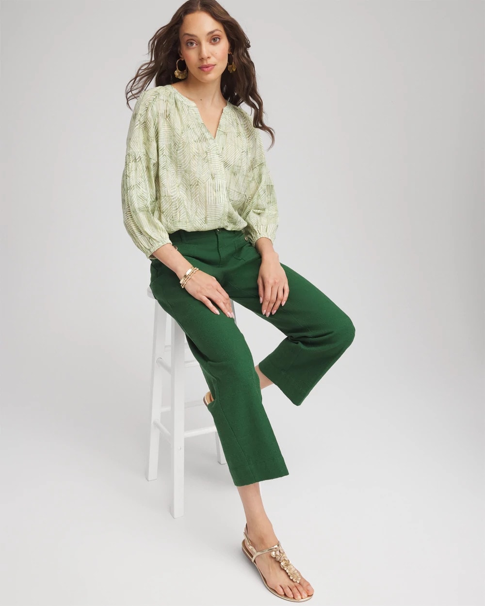 Lurex Stripe Cotton Blouse