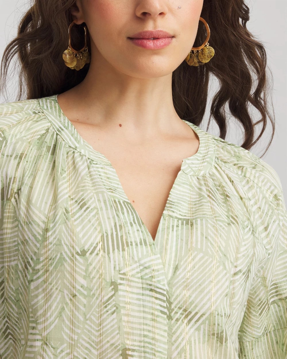 Lurex Stripe Cotton Blouse