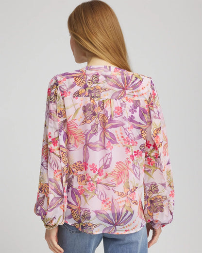 Floral Georgette Pintuck Blouse