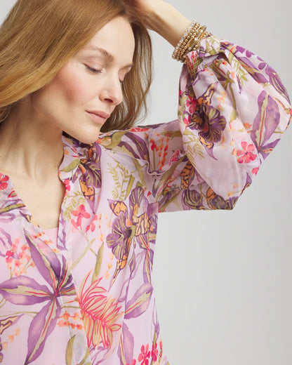 Floral Georgette Pintuck Blouse