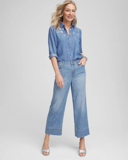 Embroidered Tencel™ Denim Shirt