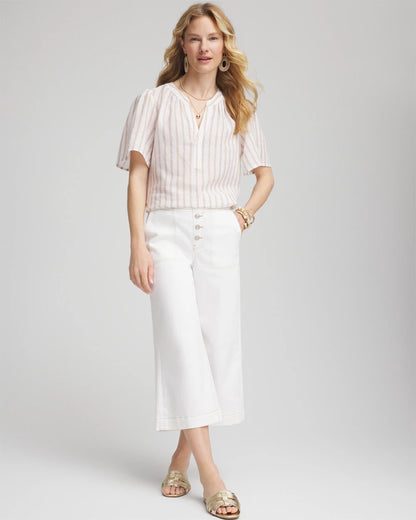 Striped Linen Popover Shirt