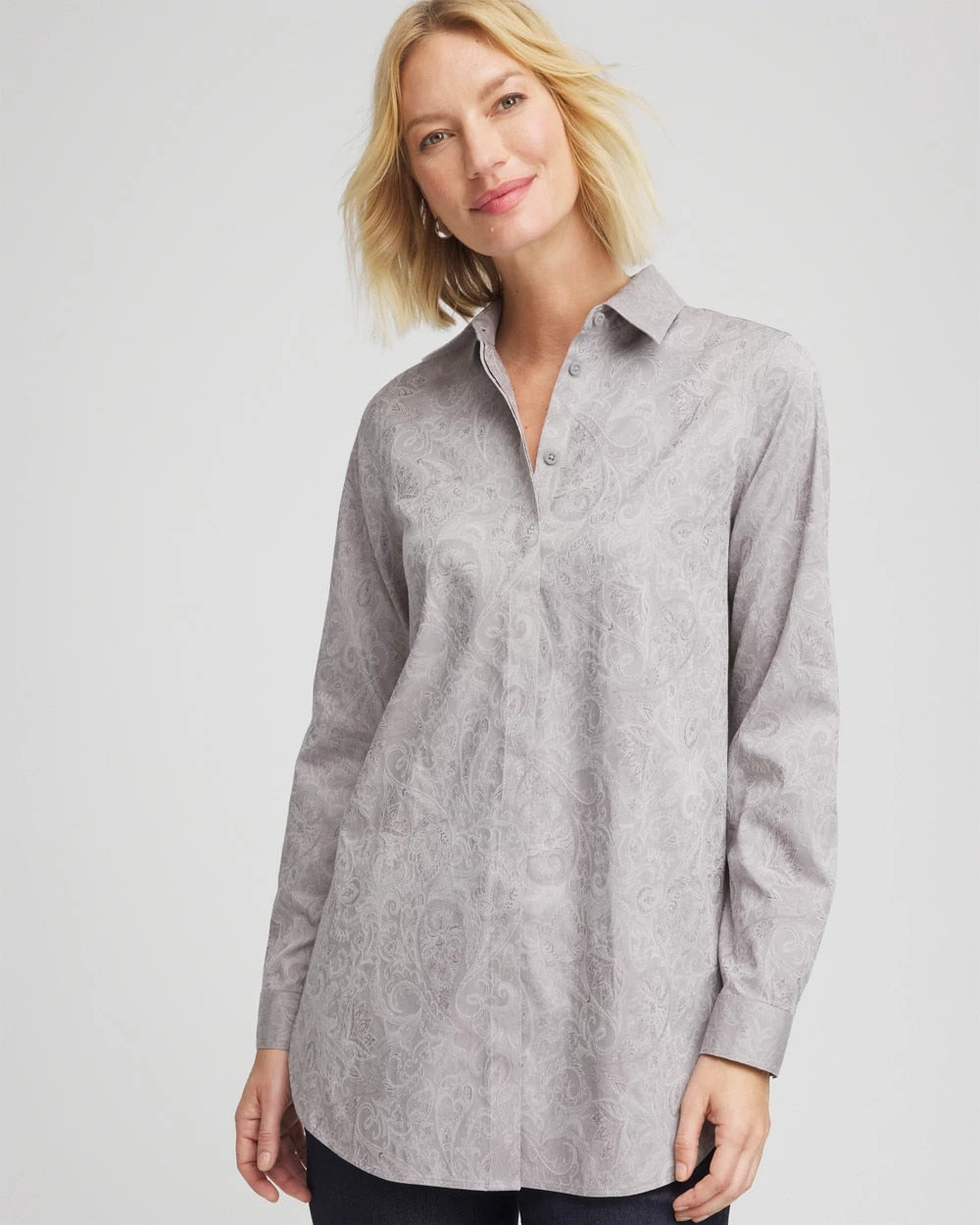 No Iron™ Lace Jacquard Stretch Tunic