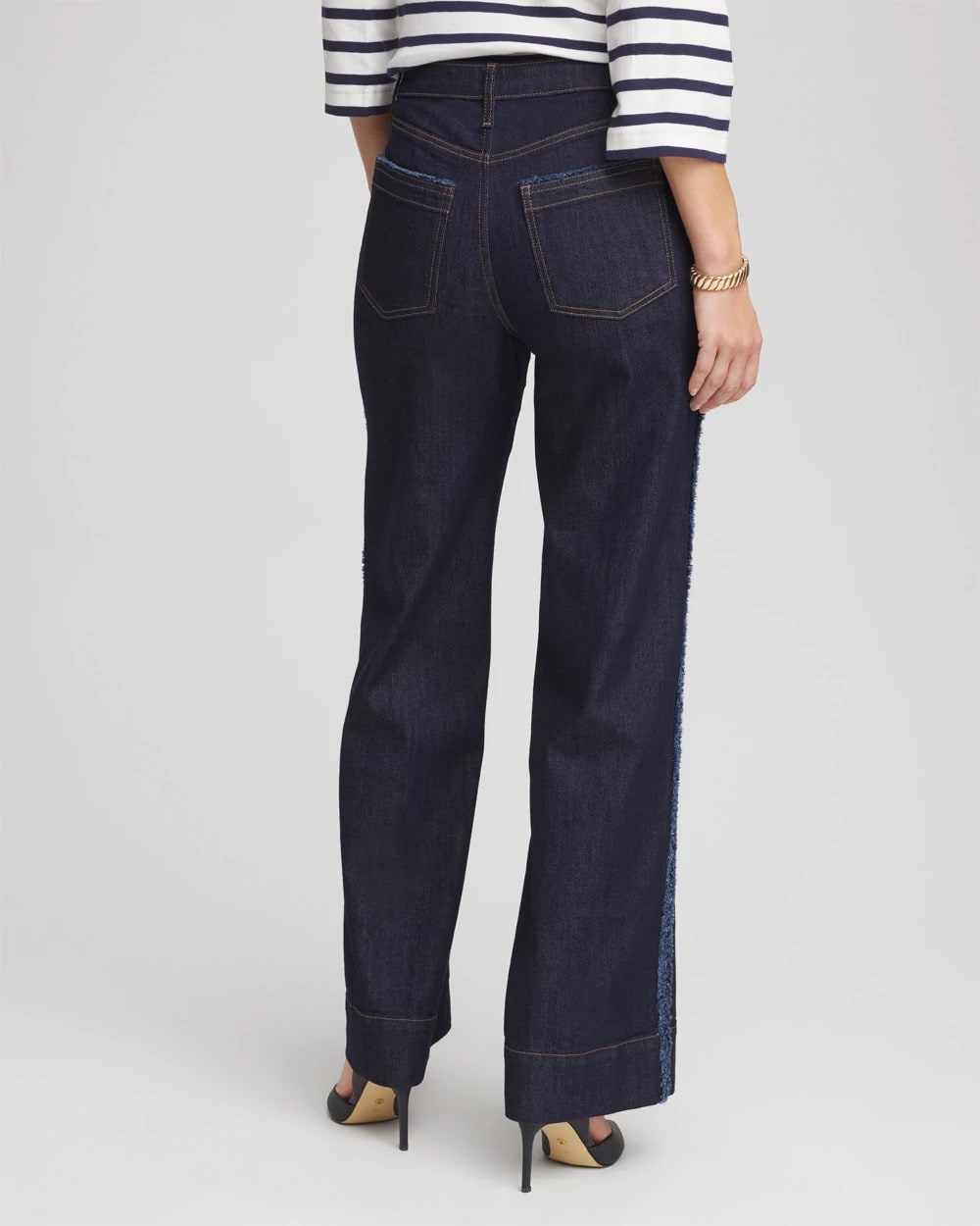 Frayed High-Rise Wide-Leg Jeans