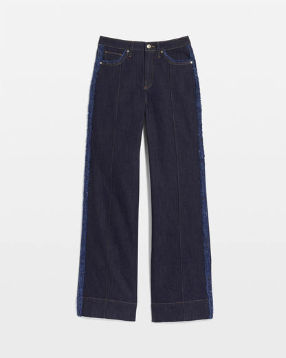 Frayed High-Rise Wide-Leg Jeans