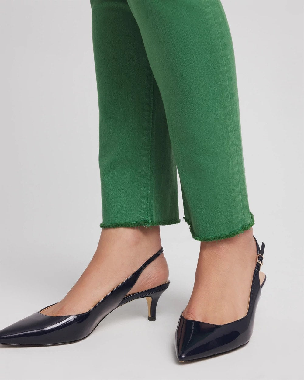 Girlfriend Fray Hem Ankle Jeans