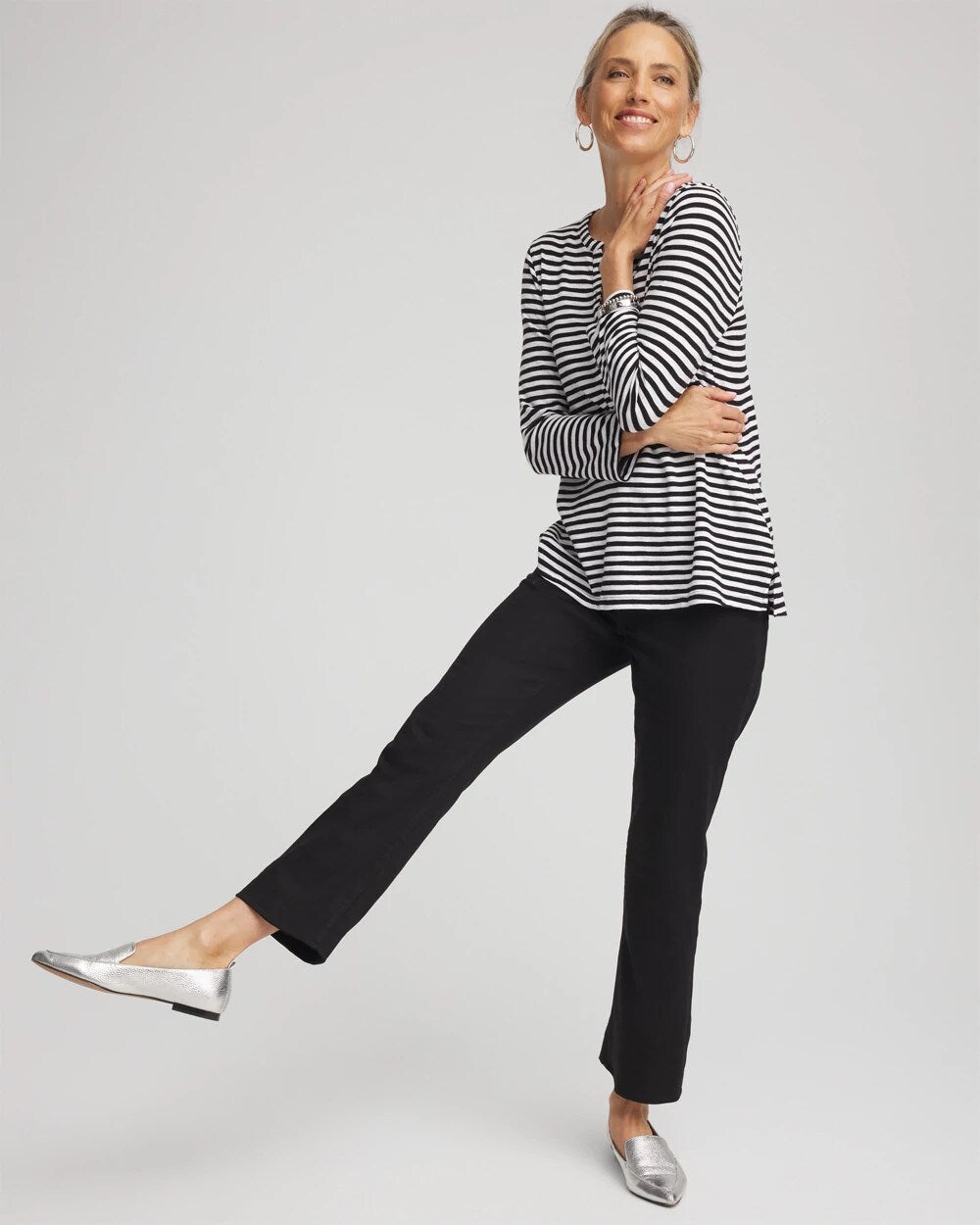Cropped Girlfriend Kick-Flare Jeans