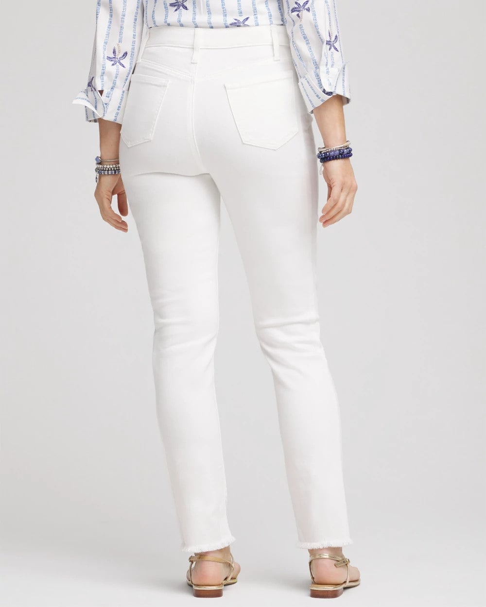 No-Stain Girlfriend Frayed Ankle Jeans