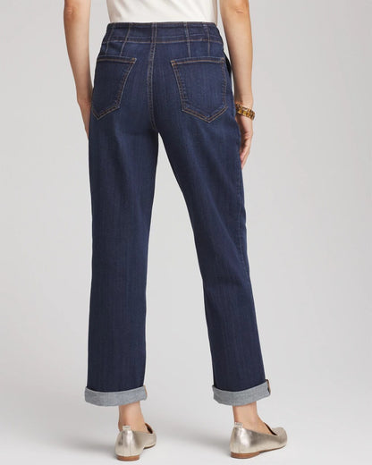 Pull-On Boyfriend Cropped Jeans