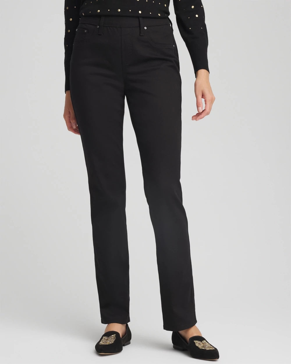 Pull-On Straight Jeans