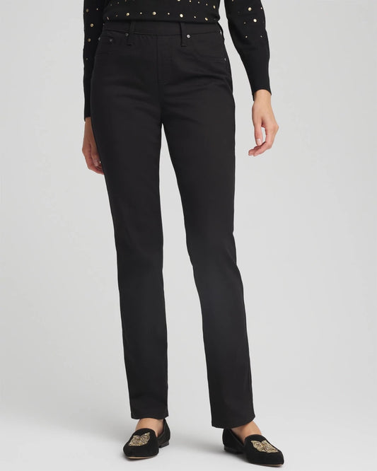 Pull-On Straight Jeans