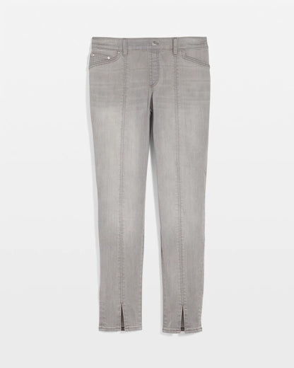 Silver Pull-On Slim Ankle Jeggings