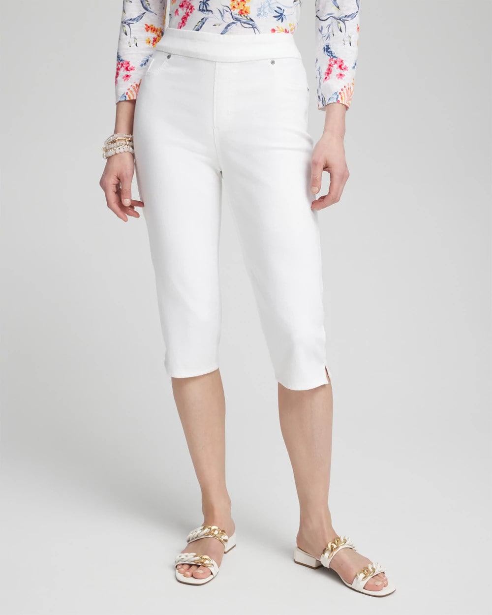 No-Stain 17" Pull-on Denim Capris