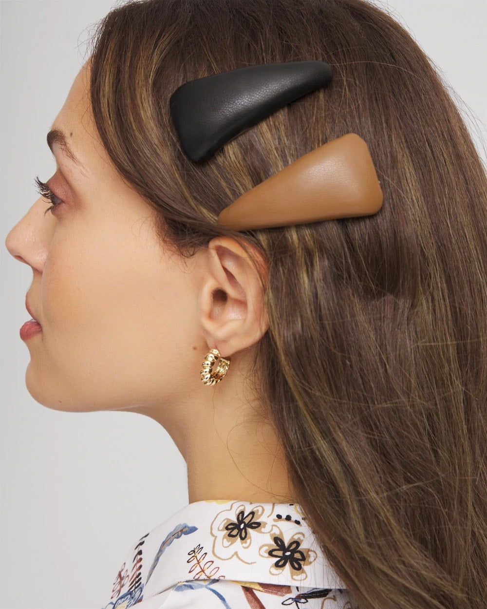 Classic Leather Motif Barrette