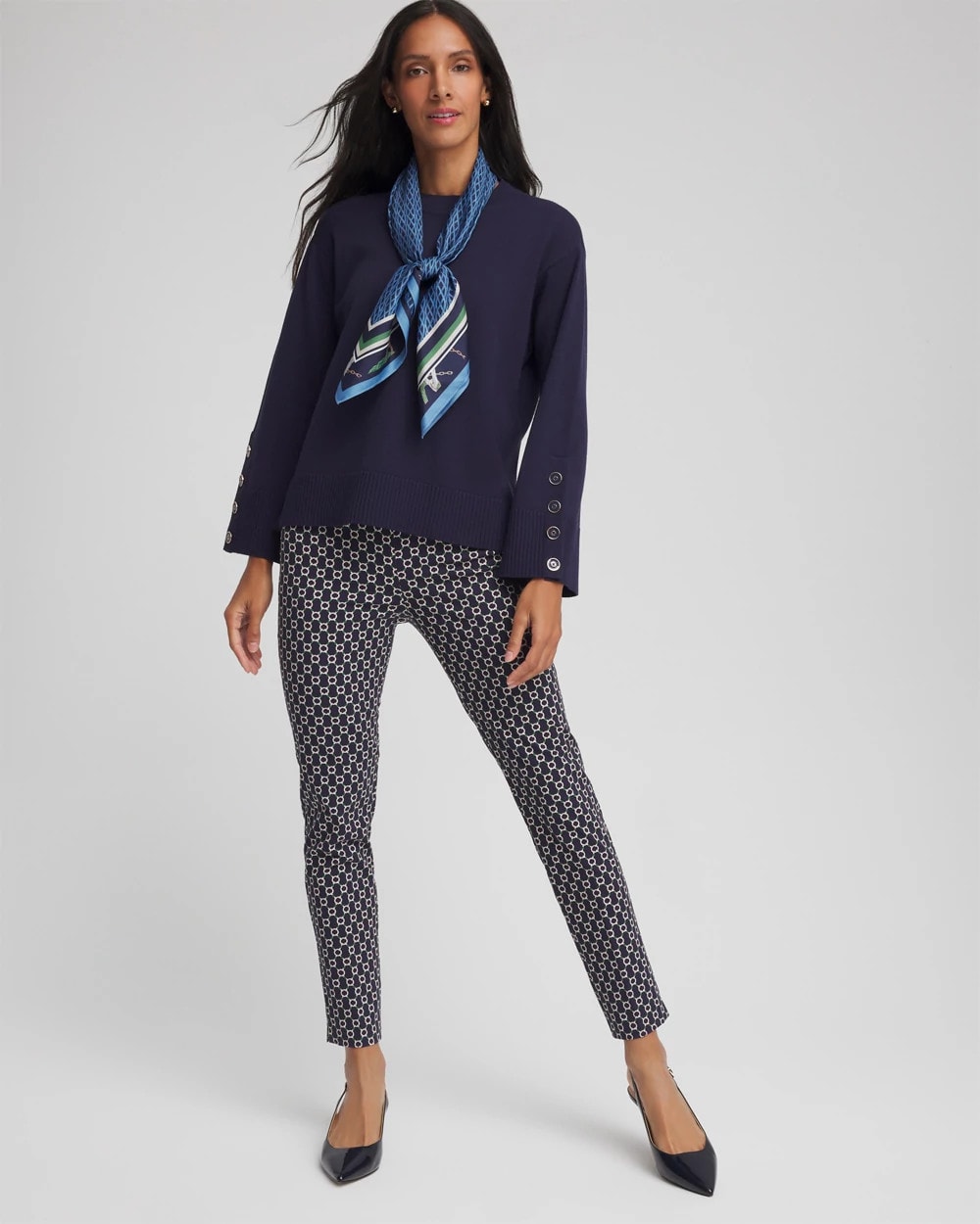 Brigitte™ Chain Connection Slim Ankle Pants