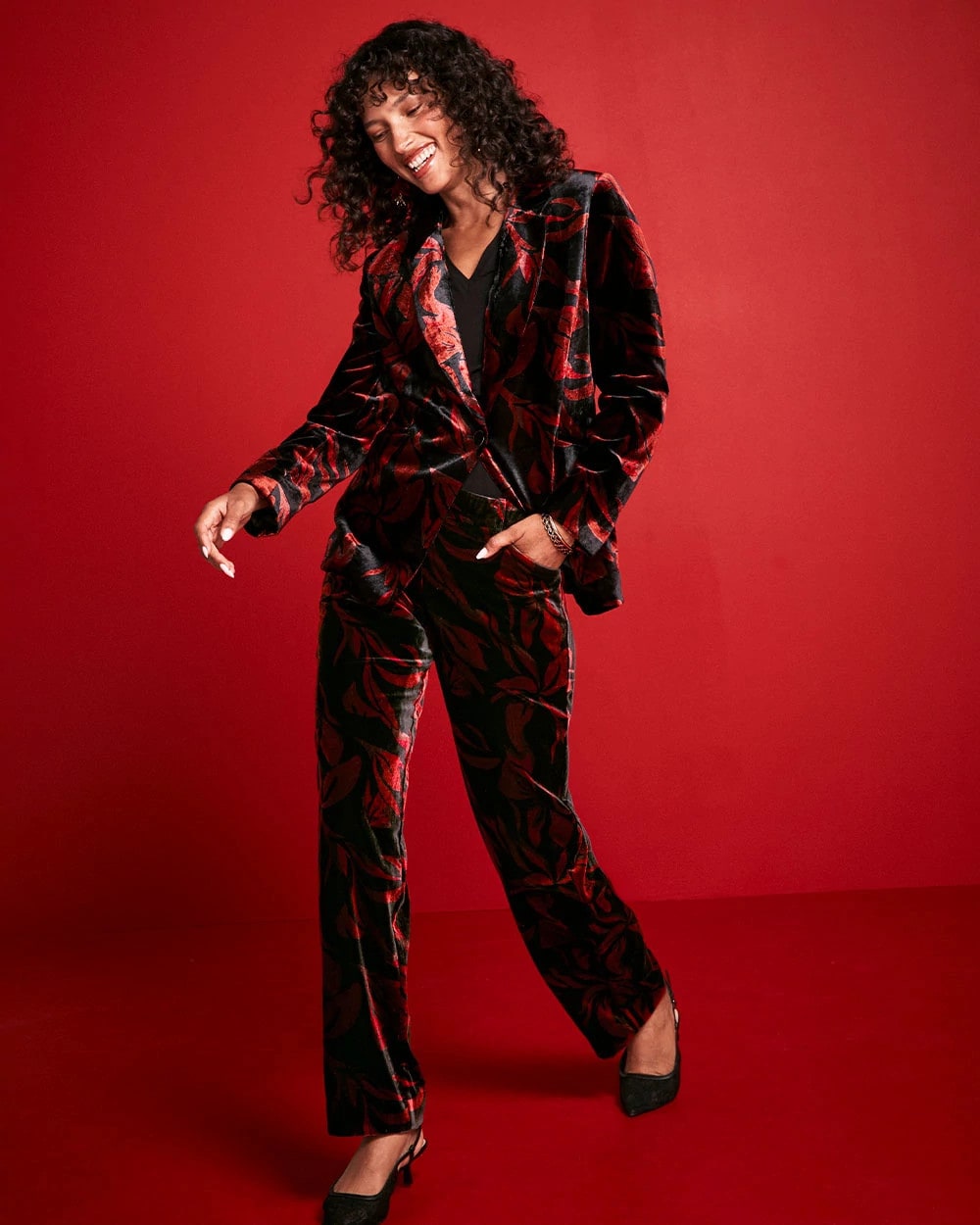 Velvet Rose Slim Ankle Pants