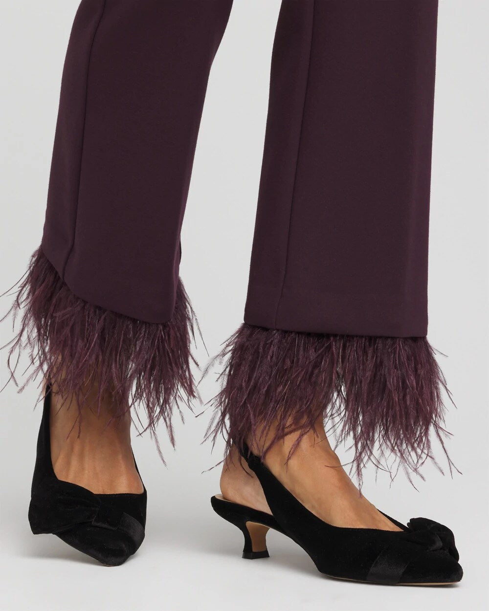 Juliet Feathered Flared Cropped Pants